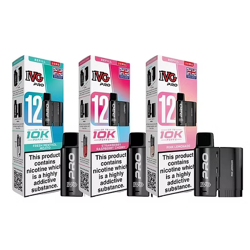 IVG PRO 12, 10k puffs refill/Replacement pods pack of 5