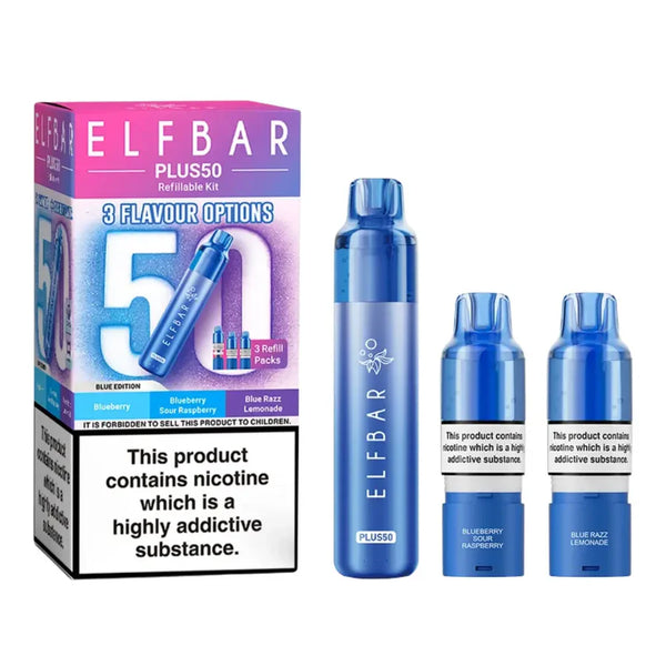 Elfbar Plus 50k, 50,000 puffs prefilled pod kit Box of 5