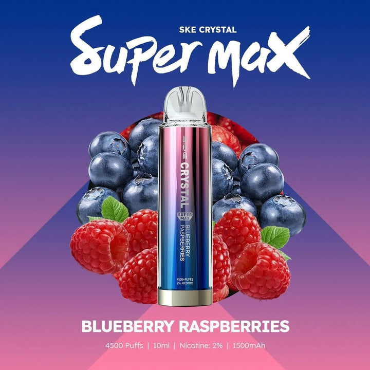 SKE Crystal Super Max 4500 Puffs Disposable Vape Blueberry Raspberries